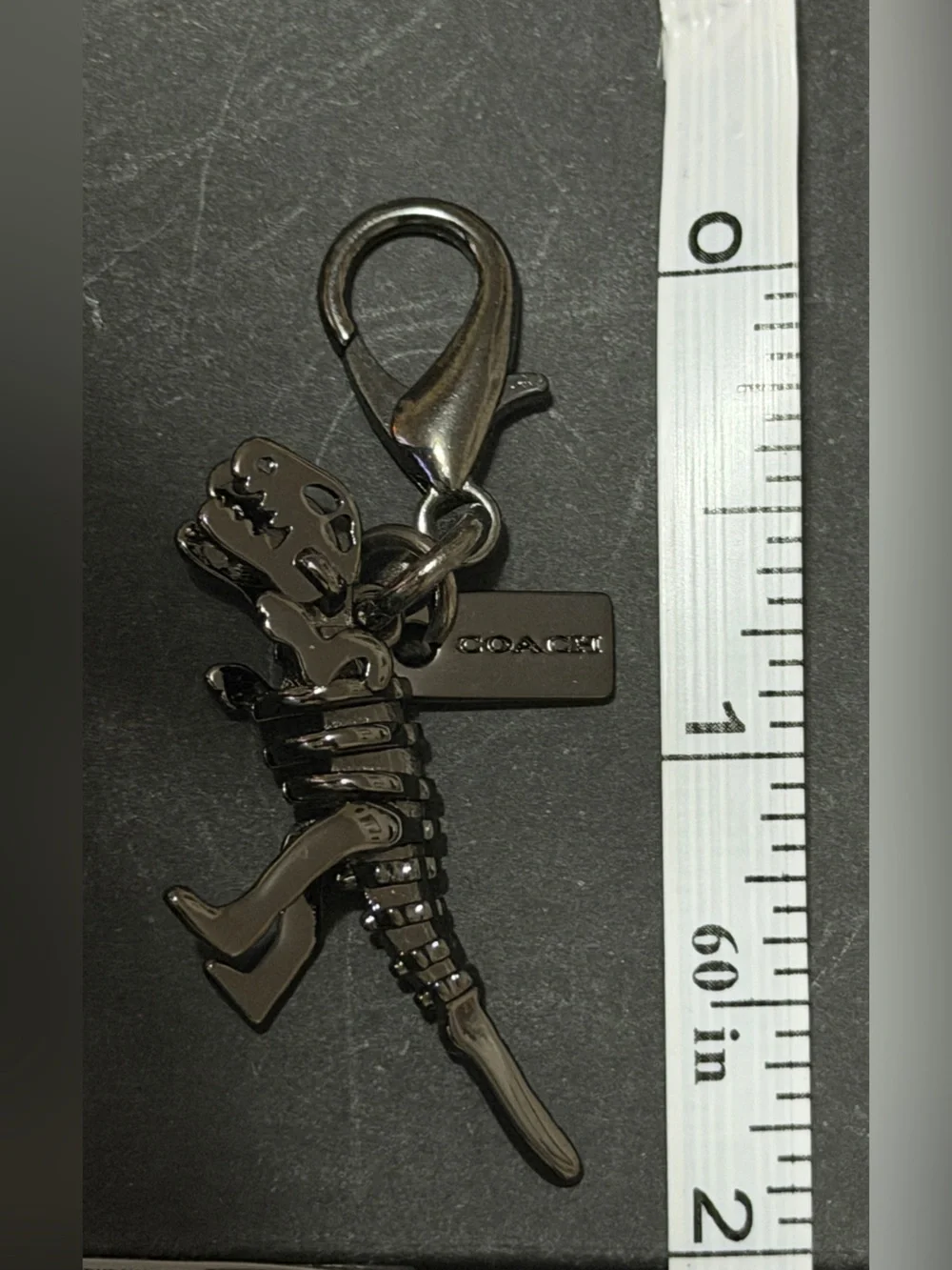 Coach Gunmetal Dinosaur Charm